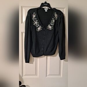 Vintage Floral Embroidered Cardigan Sweater ( SOLD )
